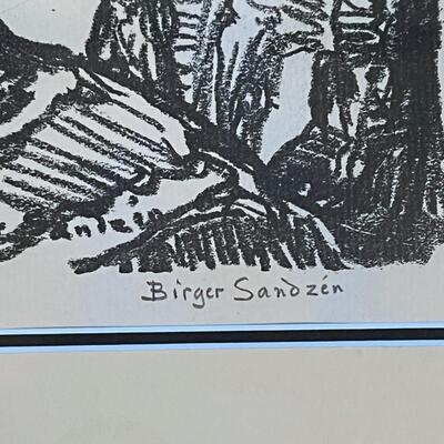 Early Birger Sandzen 1925 Signed Lithograph Timberline Snow