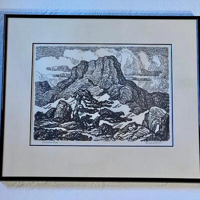 Early Birger Sandzen 1925 Signed Lithograph Timberline Snow