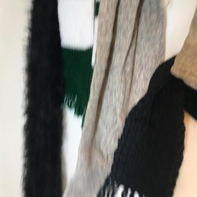 Lot of vintage and contemporary knit scarves, hat, gloves