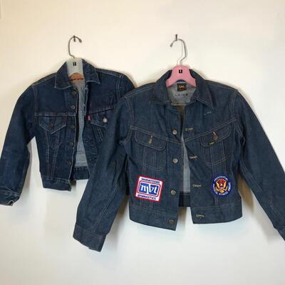 Lot of 2 vintage kids denim jean jackets Lee and Levis