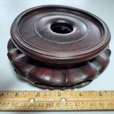 Vintage figurine base wood