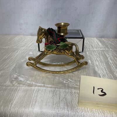 Brass Rockinghorse candle holder