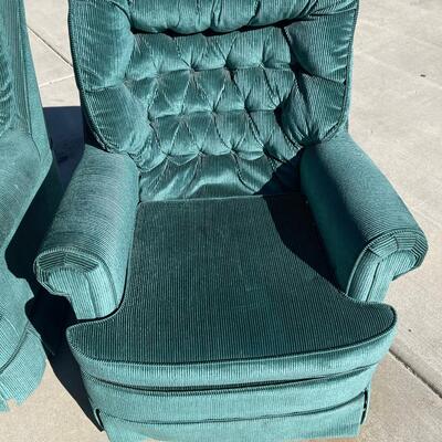 Vintage Pair of Rocking Swivel Chairs