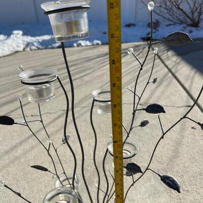 Silver Tray and Metal Tea Lite Tree