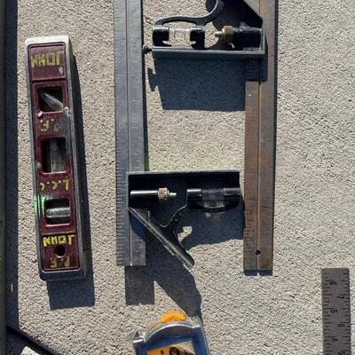 Lot of Leveling and Measuring Tools