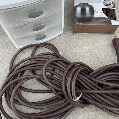Extension Cord, Cord Cover, Small Plastic Drawers