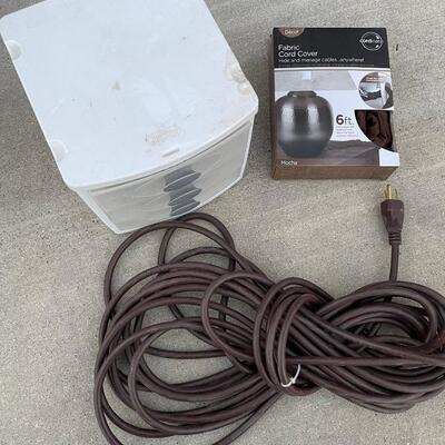 Extension Cord, Cord Cover, Small Plastic Drawers