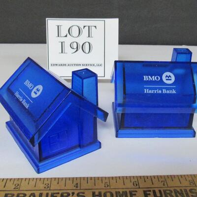 2 Blue BMO Harris Bank Plastic Banks