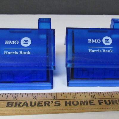 2 Blue BMO Harris Bank Plastic Banks