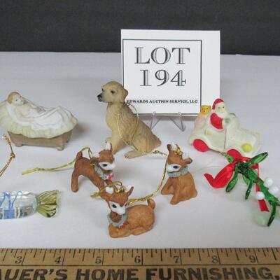 Lot of Vintage Christmas Ornaments and Decor, Goebel Baby Jesus, 3 Deer, More