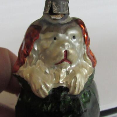 Lot of Vintage Glass Christmas Ornaments, Dog in Bag, Head, Indents, More