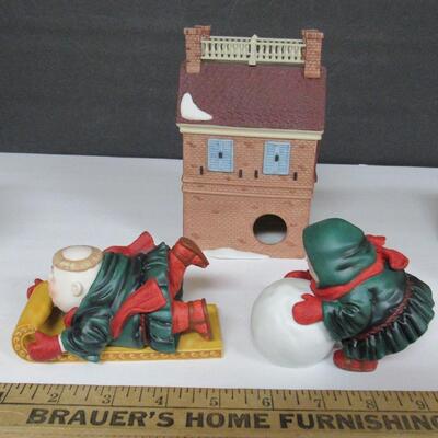 Vintage Dept 56 Lot, Merry Makers Elves in Boxes and Disney Parks Village Olde World Antiques II