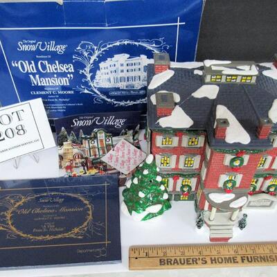 1997 Dept 56 Commemortive Set, Old Chelsea Mansion and Book