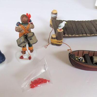 1995, Dept 56 Heritage Village Lobster Trappers Set of 4, MIB, Retired (Lot 209, Not 210, Sorry!)