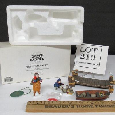 1995, Dept 56 Heritage Village Lobster Trappers Set of 4, MIB, Retired (Lot 209, Not 210, Sorry!)