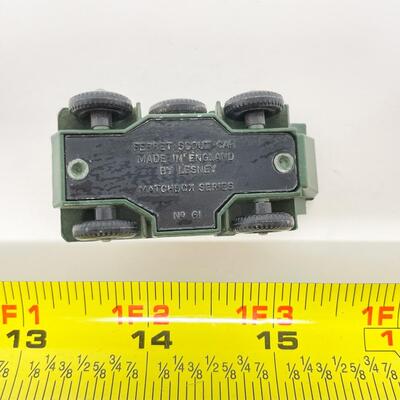 VINTAGE LESNEY MATCHBOX SERIES NO. 61 - ARMY FERRET SCOUT CAR W/ BOX