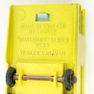 VINTAGE LESNEY MATCHBOX SERIES NO. 23 - YELLOW TRAILER CARAVAN