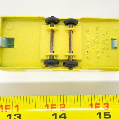 VINTAGE LESNEY MATCHBOX SERIES NO. 23 - YELLOW TRAILER CARAVAN