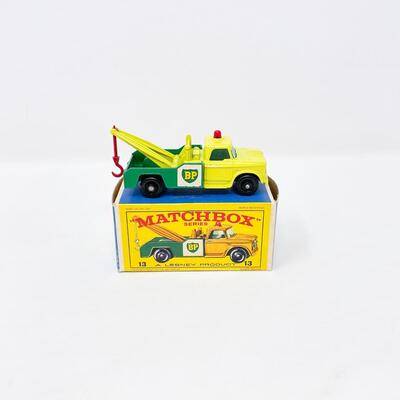VINTAGE LESNEY MATCHBOX SERIES NO. 13 - BP DODGE WRECK TRUCK W/BOX