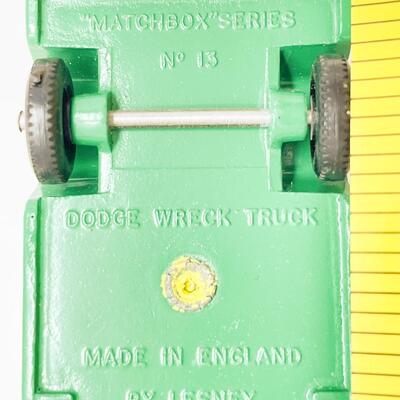 VINTAGE LESNEY MATCHBOX SERIES NO. 13 - BP DODGE WRECK TRUCK W/BOX