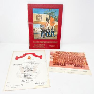 MARINES THIRD BATTALION PLATOON 3100 HANDBOOK, PHOTO, & DIPLOMA - SAN DIEGO, CALIFORNIA