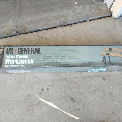 LOT 84 BRAND NEW US GENERAL FOLDING CLAMPING WORKBENCH
