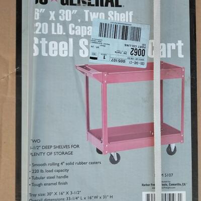 LOT 88 BRAND NEW TWO SHELF STEEL SERVICE CART