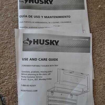 LOT 3 HUSKY TOOLBOX WITH SOCKET AND RATCHET SET DRAWERS