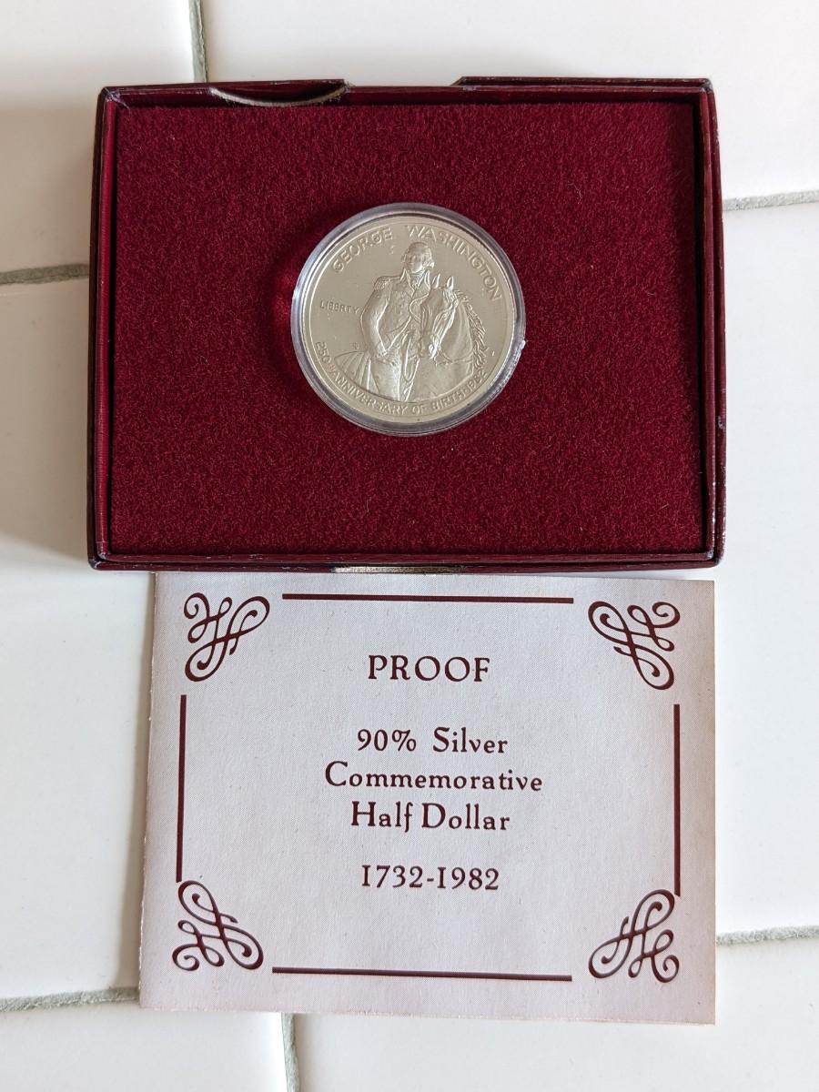 1732-1982 US George Washington 90% Silver Proof Commemorative Half