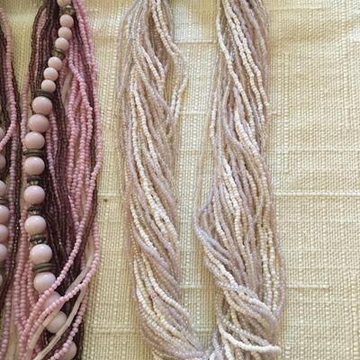 Collection twisted bead necklaces