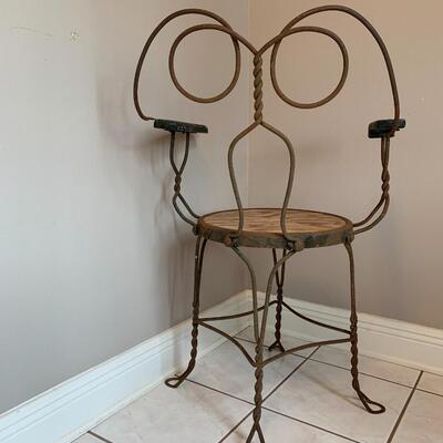 Rustic Metal Armed Soda Chair ~ *See Details