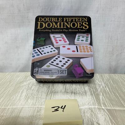 Dominoâ€™s set double 15 with wood racks