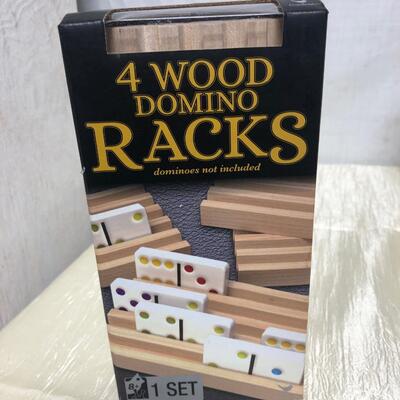 Dominoâ€™s set double 15 with wood racks