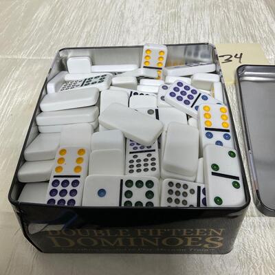 Dominoâ€™s set double 15 with wood racks