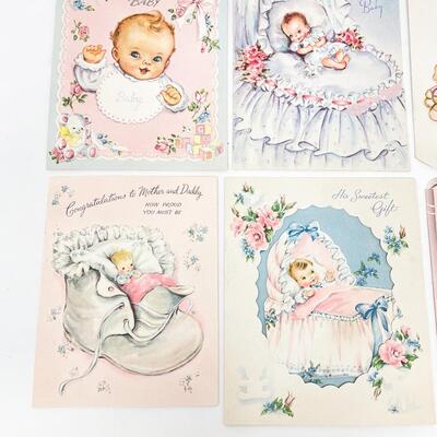 VINTAGE â€œNEW BABYâ€ GREETING CARDS BUNDLE #1