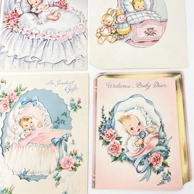 VINTAGE â€œNEW BABYâ€ GREETING CARDS BUNDLE #1