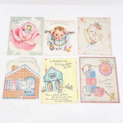 VINTAGE â€œNEW BABYâ€ GREETING CARD BUNDLE #2