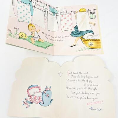 VINTAGE â€œNEW BABYâ€ GREETING CARD BUNDLE #2