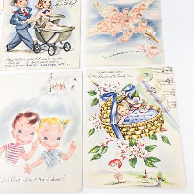 VINTAGE â€œNEW BABYâ€ GREETING CARD BUNDLE #3