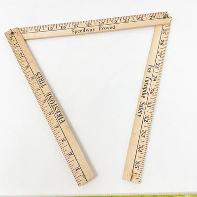 VINTAGE FOLDING YARDSTICK - FIRESTONE TIRES