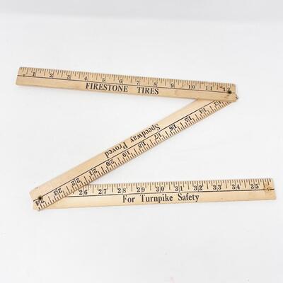 VINTAGE FOLDING YARDSTICK - FIRESTONE TIRES
