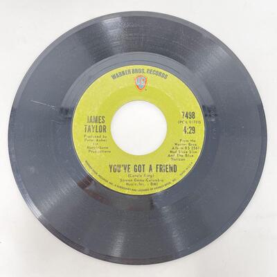45 RPM JAMES TAYLOR 7498 "YOU'VE GOT A FRIEND/YOU CAN CLOSE YOUR EYES" VINYL RECORD SINGLE