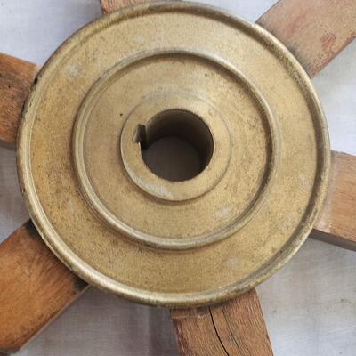 Ship wheel wood brass 26 inch
