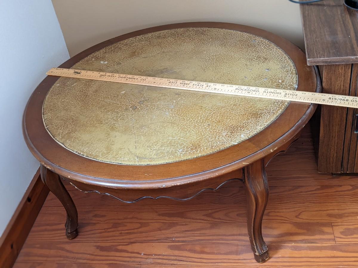 Leather Top round Coffee Table