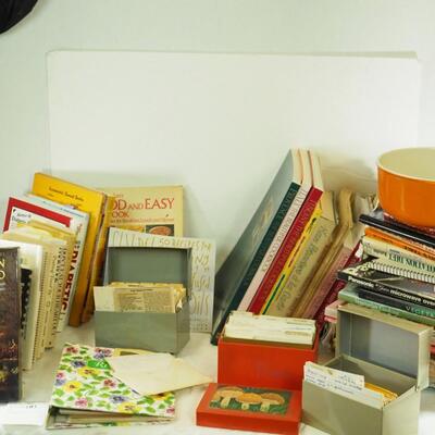 Lot 181- recipe card files, binders and custom collections. Cookbooks