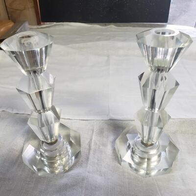 Crystal candles stick set 8 inch tall