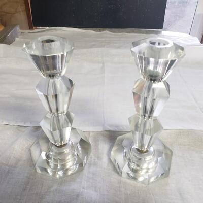 Crystal candles stick set 8 inch tall