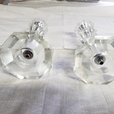 Crystal candles stick set 8 inch tall