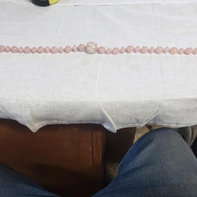 Pink baklite necklace 20 inch flowers