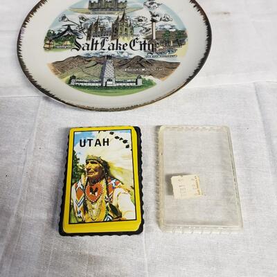 Salt Lake plate and card deck